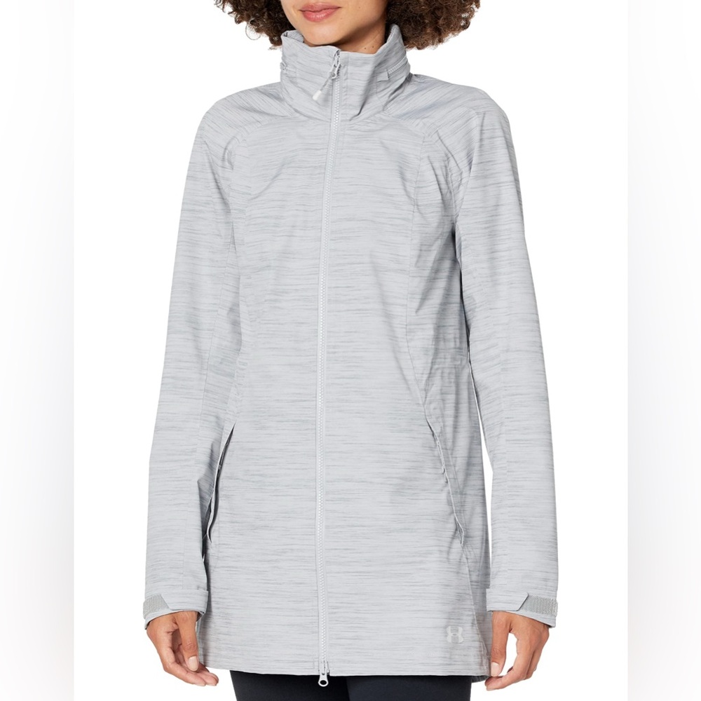 Light Gray Hooded Rain Jacket